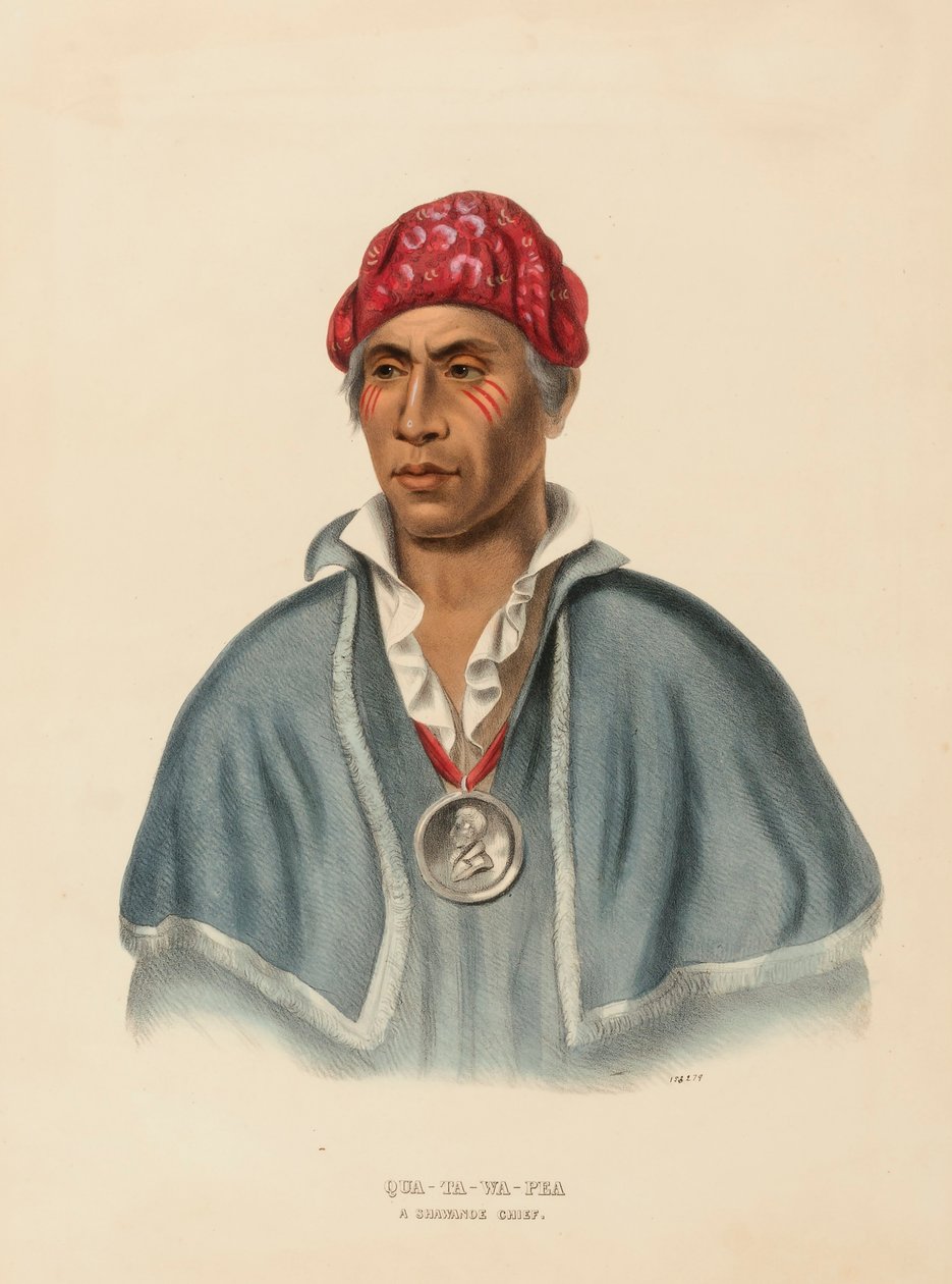 QUA-TA-WA-PLA. WÓDZ SHAWANOE z Historii plemion indiańskich Ameryki Północnej autorstwa Charles Bird King