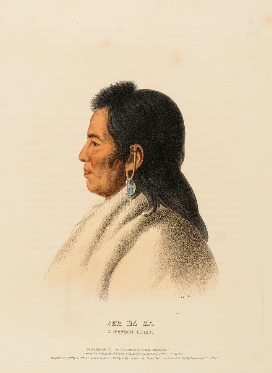 SHA-HA-KA. WÓDZ MANDAN. autorstwa Charles Bird King