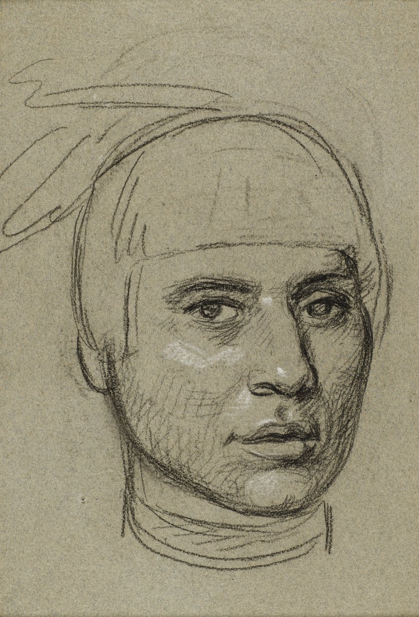 Studium do portretu No-Tina (Wiatru), przywódcy plemienia Ojibwe autorstwa Charles Bird King