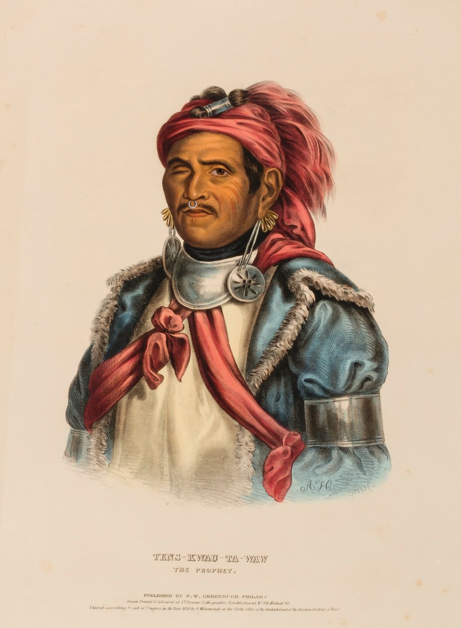 TENS-KWAU-TA-WAW. PROROK, z Historii plemion indiańskich Ameryki Północnej autorstwa Charles Bird King