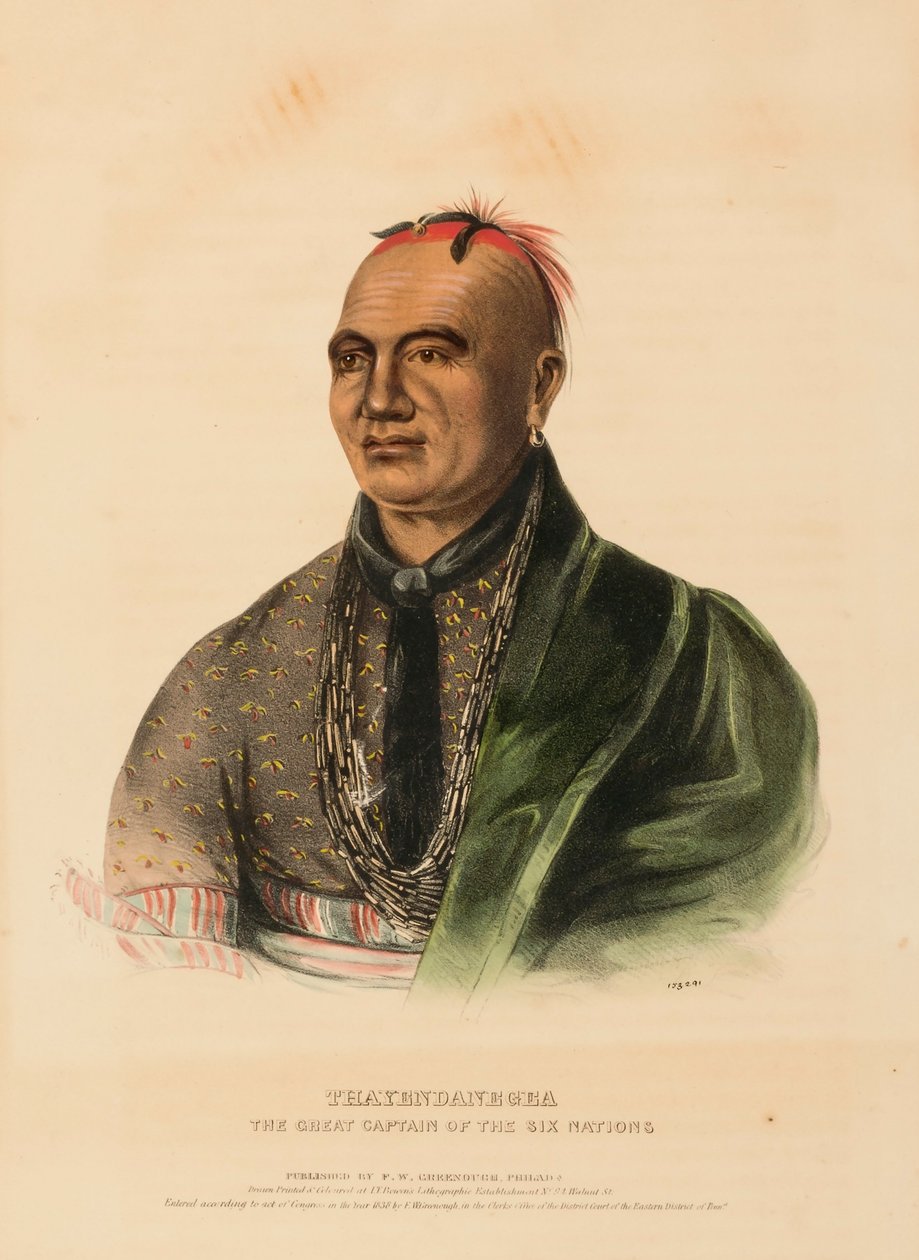 THAYENDANEGEA. WIELKI KAPITAN SZEŚCIU NARODÓW, z Historii plemion indiańskich Ameryki Północnej autorstwa Charles Bird King