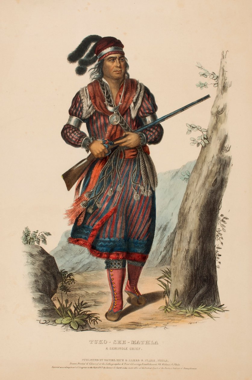 TUKO-SEE-MATHLA. A SEMINOLE CHIEF., z Historii plemion indiańskich Ameryki Północnej autorstwa Charles Bird King