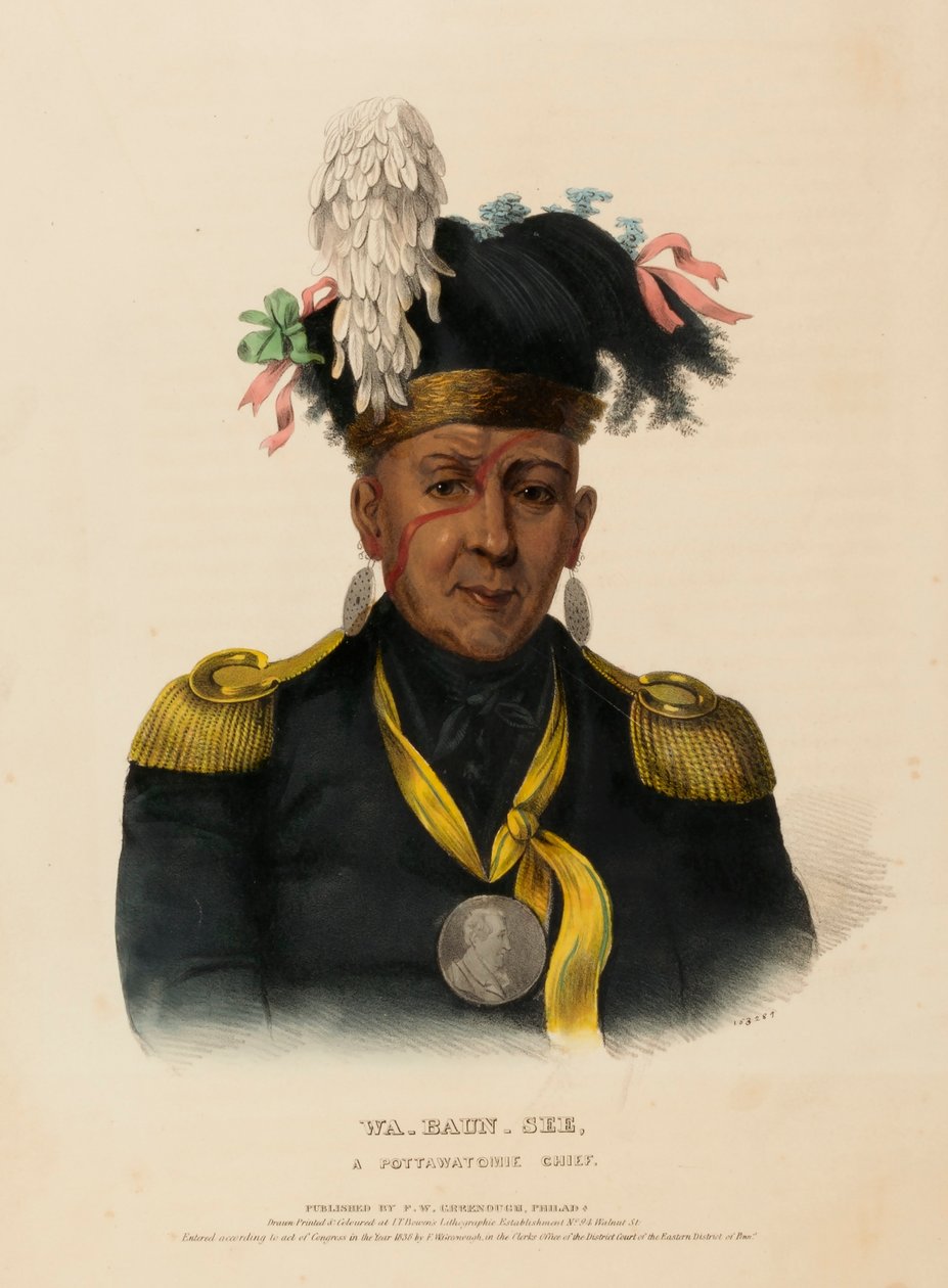 WA-BAUN-SEE, A POTTAWATOMIE CHIEF, z Historii plemion indiańskich Ameryki Północnej autorstwa Charles Bird King
