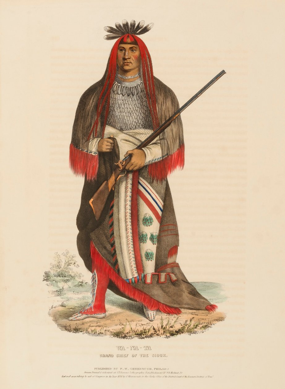 WA-NA-TA. GRAND CHIEF OF THE SIOUX, z Historii plemion indiańskich Ameryki Północnej autorstwa Charles Bird King