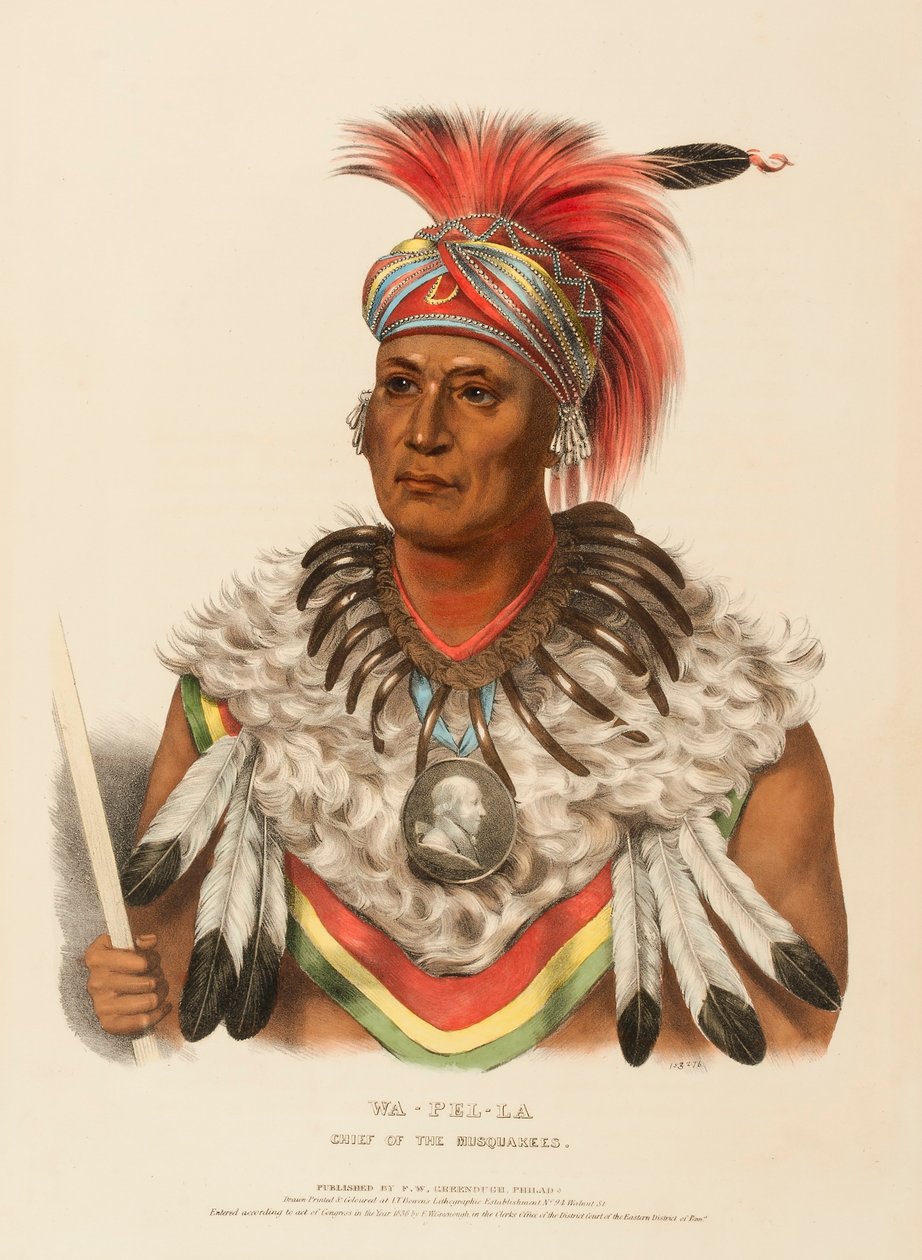 WA-PEL-LA. WÓDZ MUSZKIETERÓW, z Historii plemion indiańskich Ameryki Północnej autorstwa Charles Bird King
