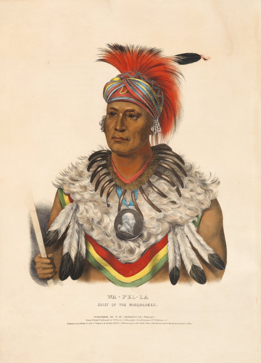 Wa-pel-la – wódz plemienia Musquakee autorstwa Charles Bird King