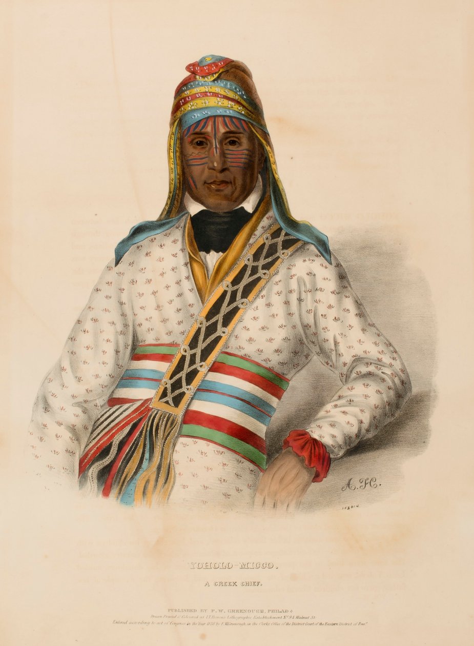 YOHOLO-MICCO. A CREEK CHIEF., z Historii plemion indiańskich Ameryki Północnej autorstwa Charles Bird King