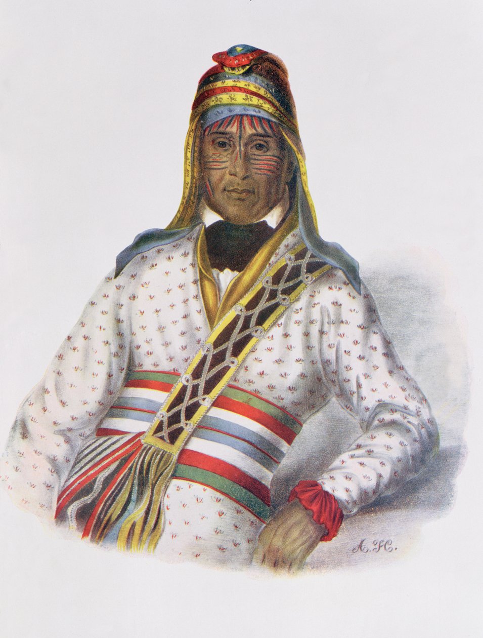 Yoholo-Micco, wódz potoku, 1825, ilustracja z „Indiańskich plemion Ameryki Północnej, tom 2”, Thomasa L. McKenneya i Jamesa Halla, wyd. John Grant (kolor lito) autorstwa Charles Bird King
