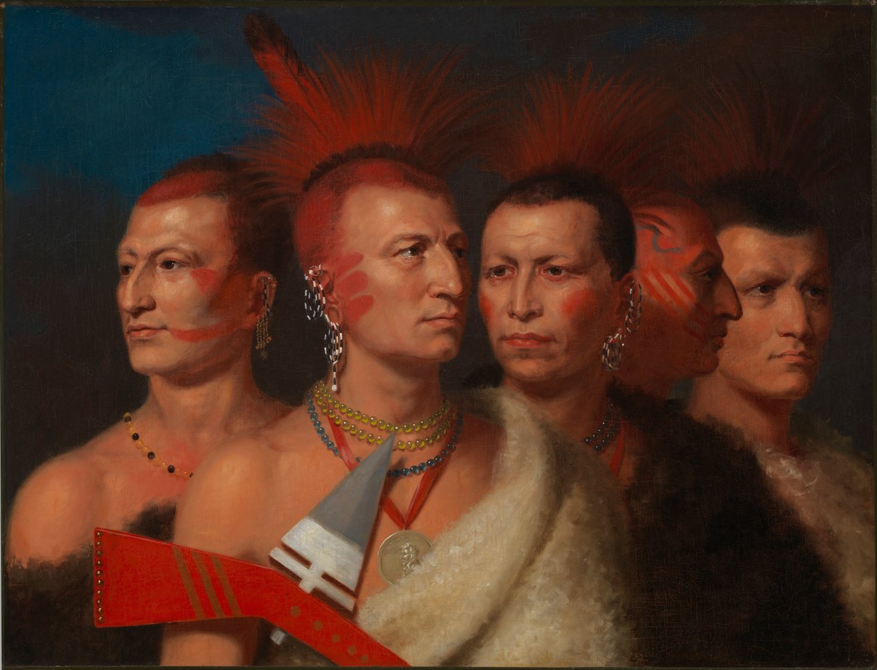 Młody Omahaw, War Eagle, Little Missouri i Pawnees, 1821. autorstwa Charles Bird King