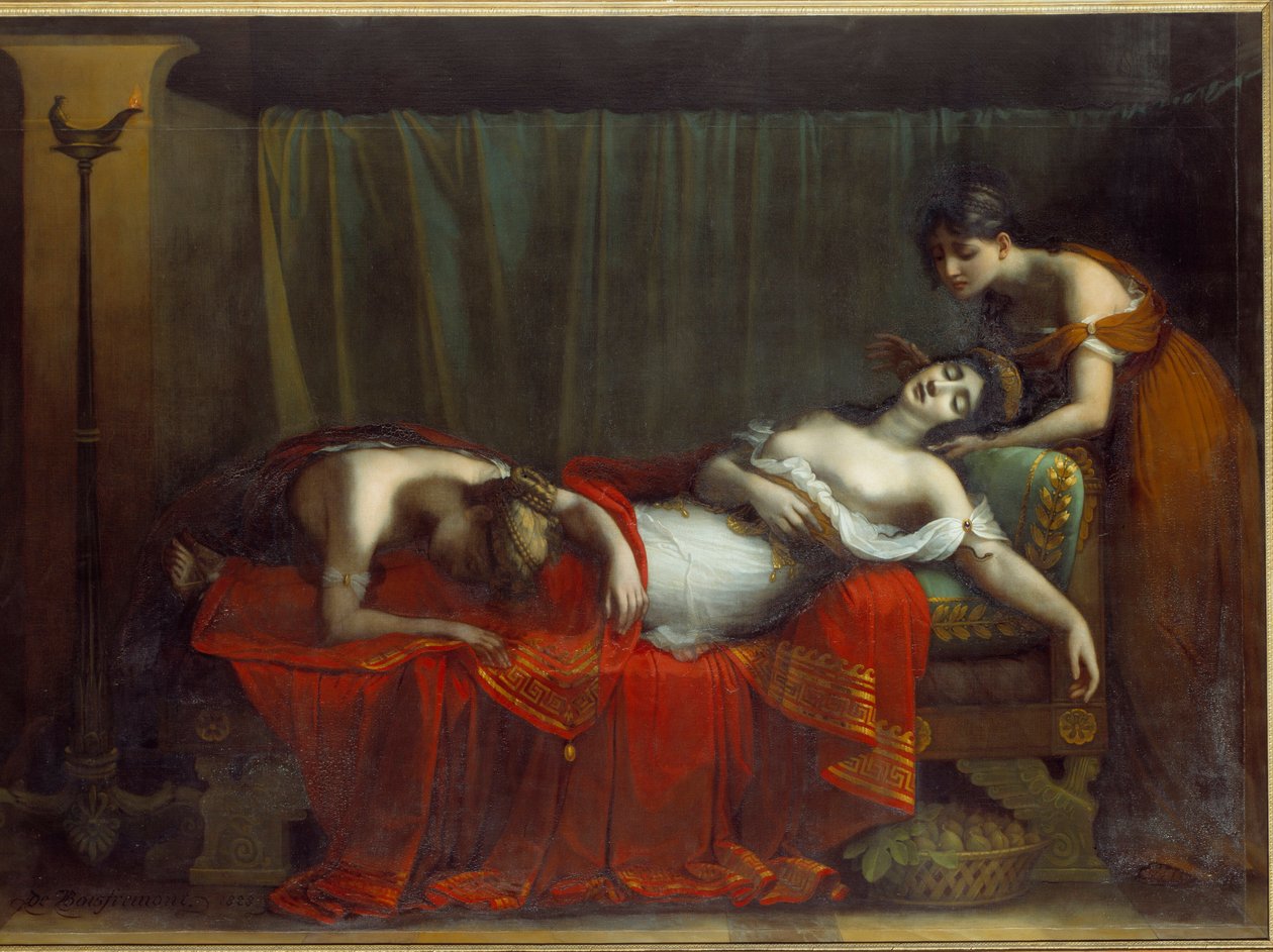 Śmierć Kleopatry. Obraz Charlesa Boulanger de Boisfremont (1773-1838) autorstwa Charles Boulanger de (after) Boisfremont