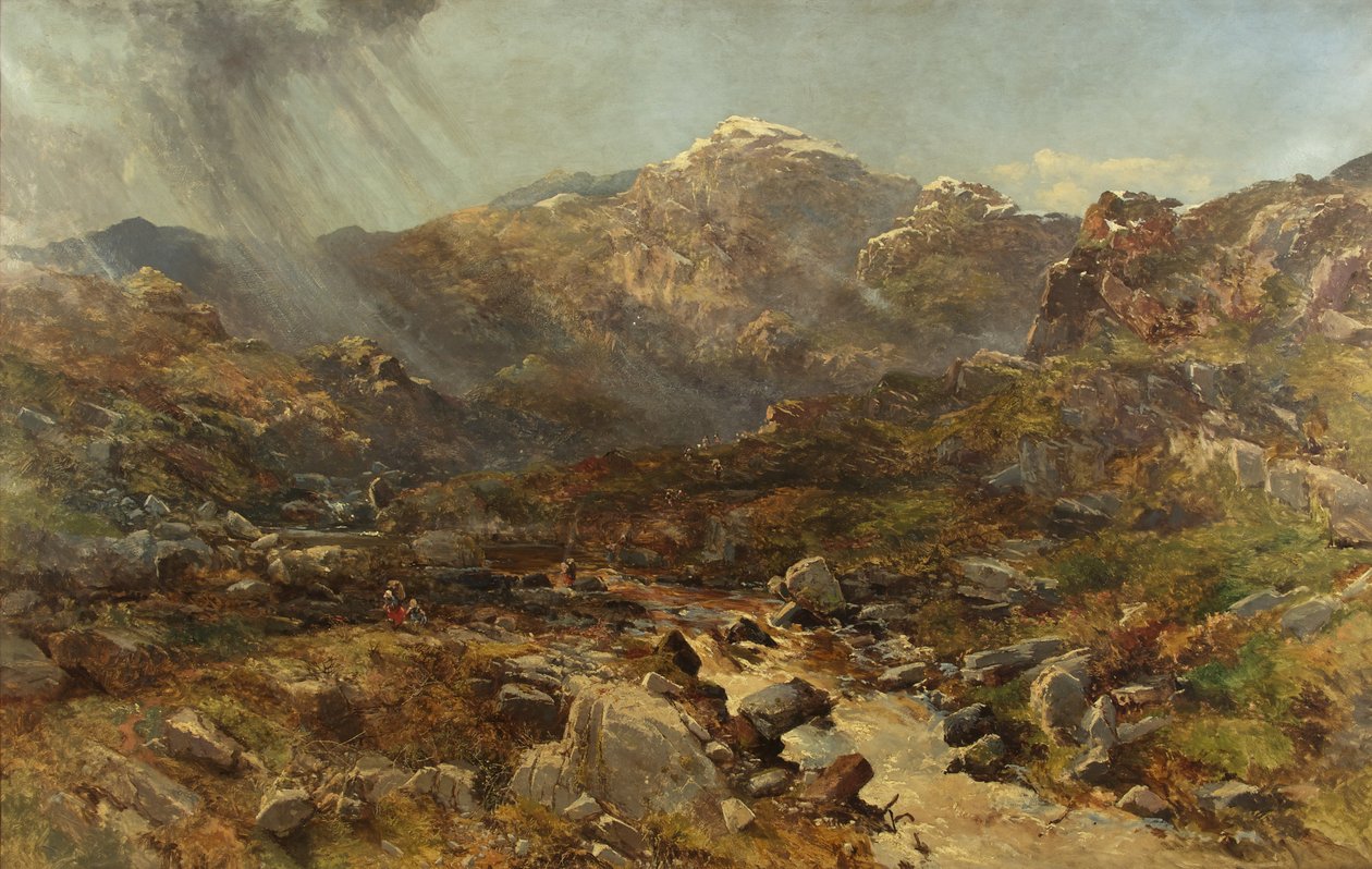 Głowa Nant Francon, Capel Curig, Północna Walia (olej na płótnie) autorstwa Charles Branwhite