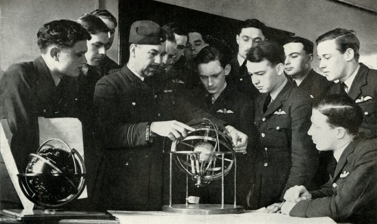 Personel RAF uczący się nawigacji podczas II wojny światowej, 1941 r. autorstwa Charles Brown