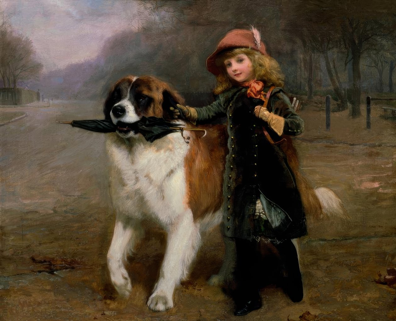 Charles B.Barber, Off to School / Gemälde, 1883 autorstwa Charles Burton Barber