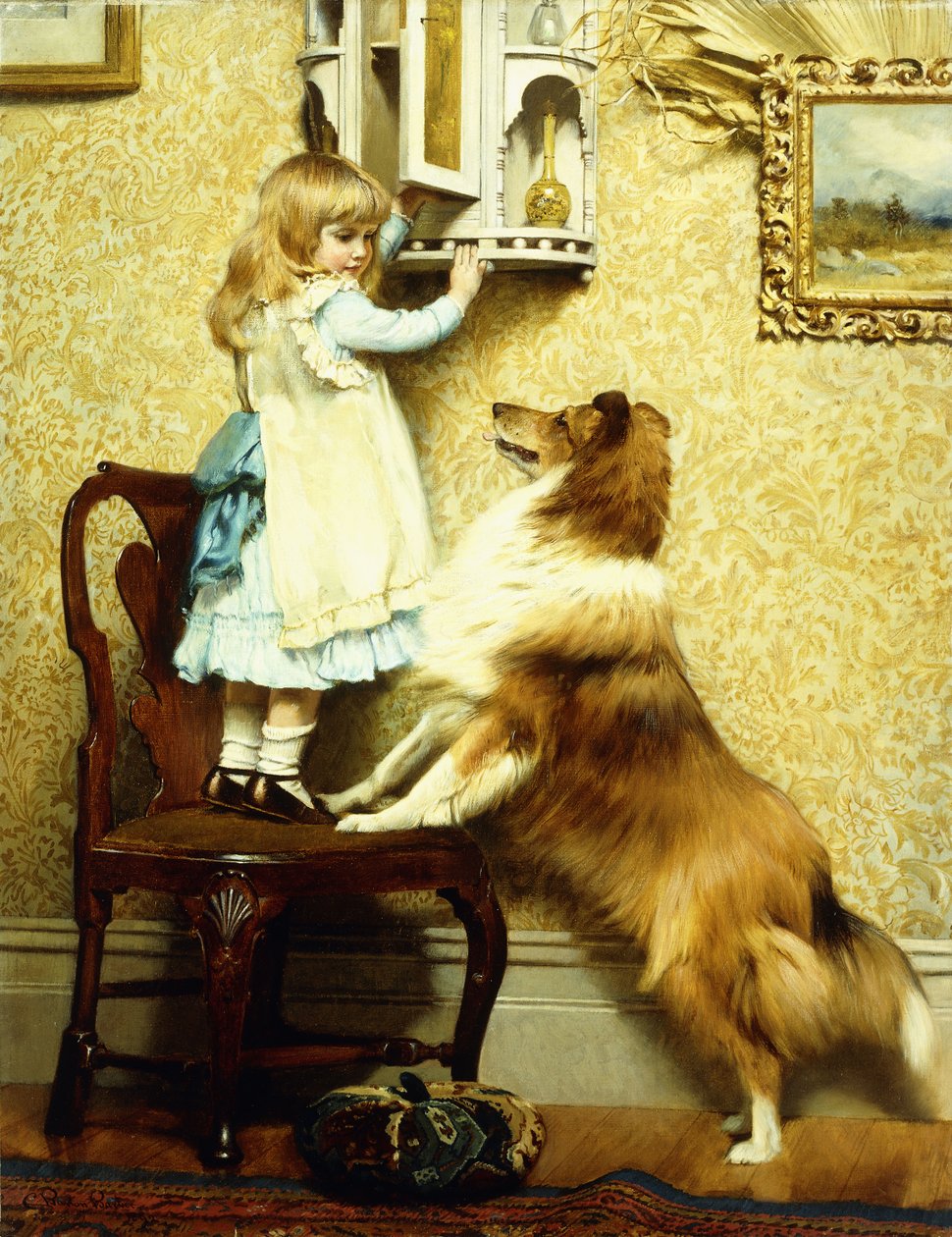 Mała Dziewczynka i jej Sheltie, 1892 autorstwa Charles Burton Barber
