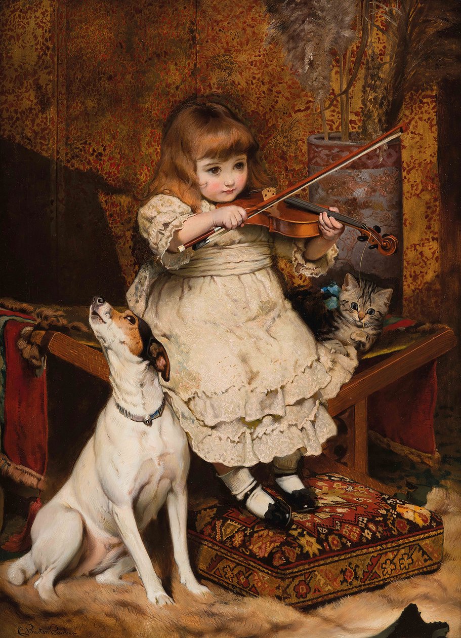 Mały skrzypek, 1887. autorstwa Charles Burton Barber