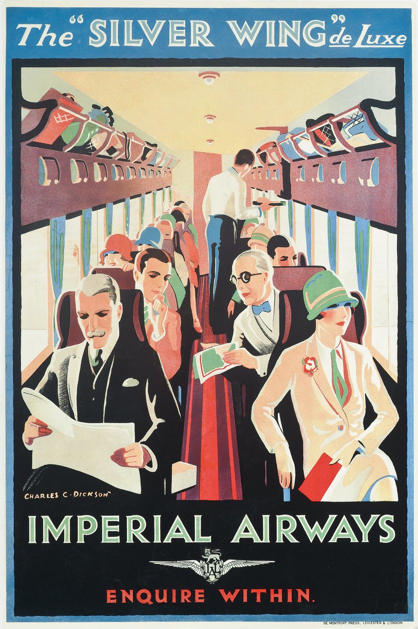 Plakat reklamujący Imperial Airways (litografia kolorowa) autorstwa Charles C. Dickson