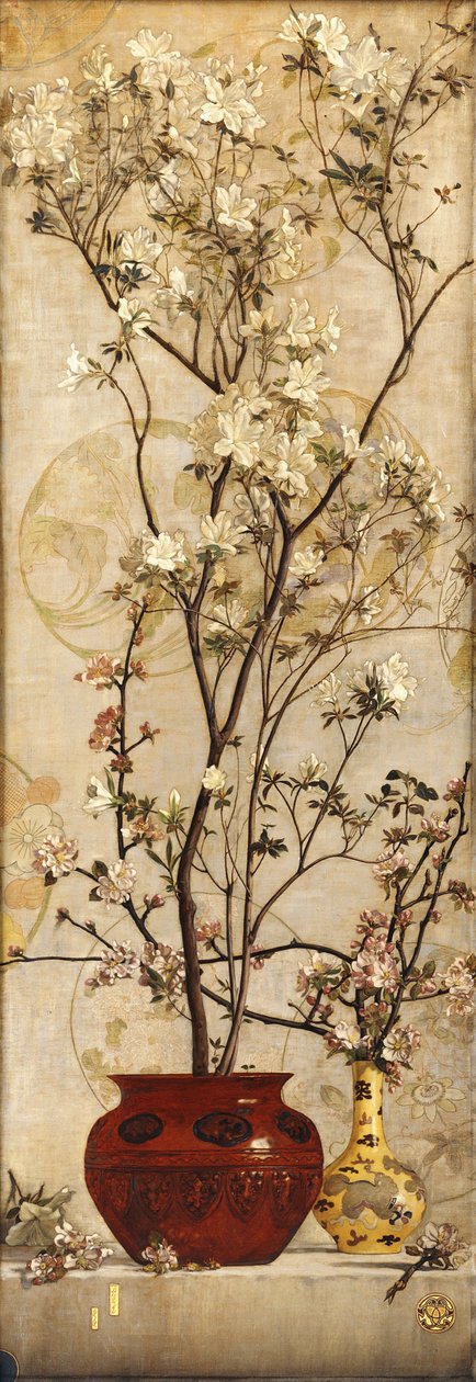 Martwa natura z azaliami w chińskim garnku, 1878 autorstwa Charles Caryl Coleman