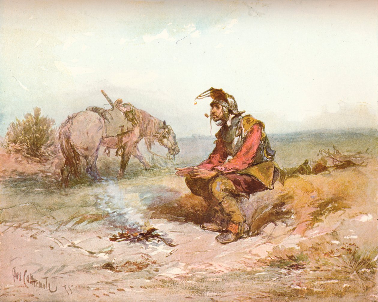 Szkic Langham: Biwak, ok. 1885 r. autorstwa Charles Cattermole