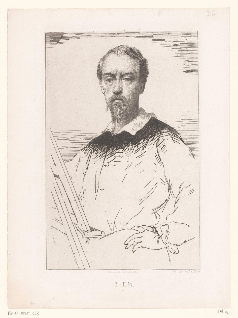 Portret van Félix François Georges Philibert Ziem Akwaforty i litografie (tytuł serii) autorstwa Charles Chaplin
