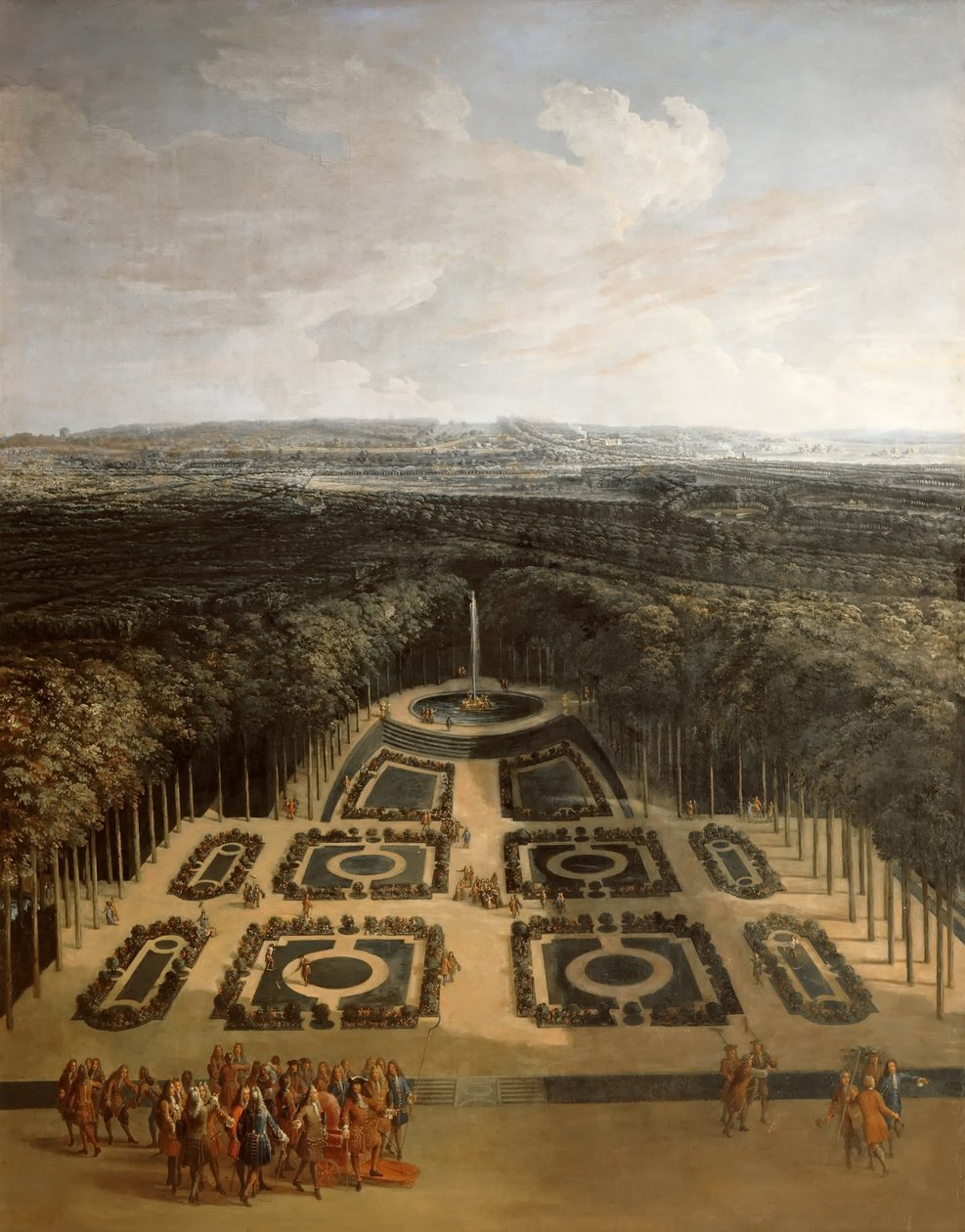 Promenada Ludwika XIV w Ogrodach Wielkiego Trianon autorstwa Charles Chastelain