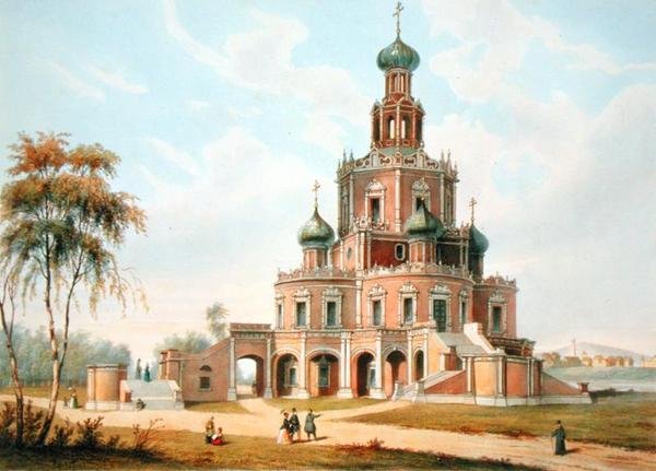 Ochrona Kościoła Najświętszej Marii Panny w Moskwie, lata czterdzieste XIX wieku autorstwa Charles Claude Bachelier