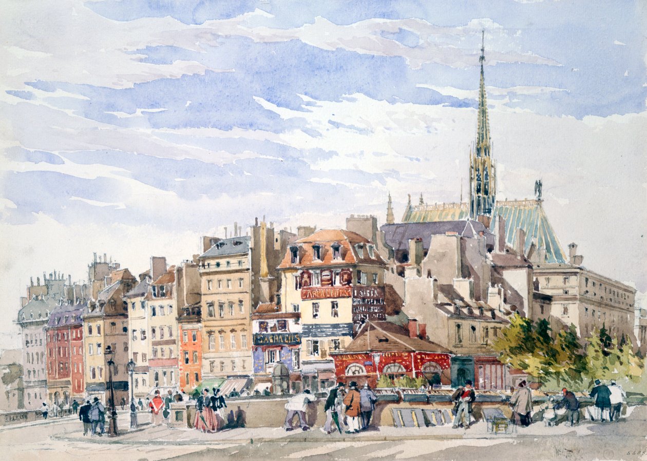 Saint Chapelle i Pałac Sprawiedliwości, ok. 1822-1878. autorstwa Charles Claude Pyne