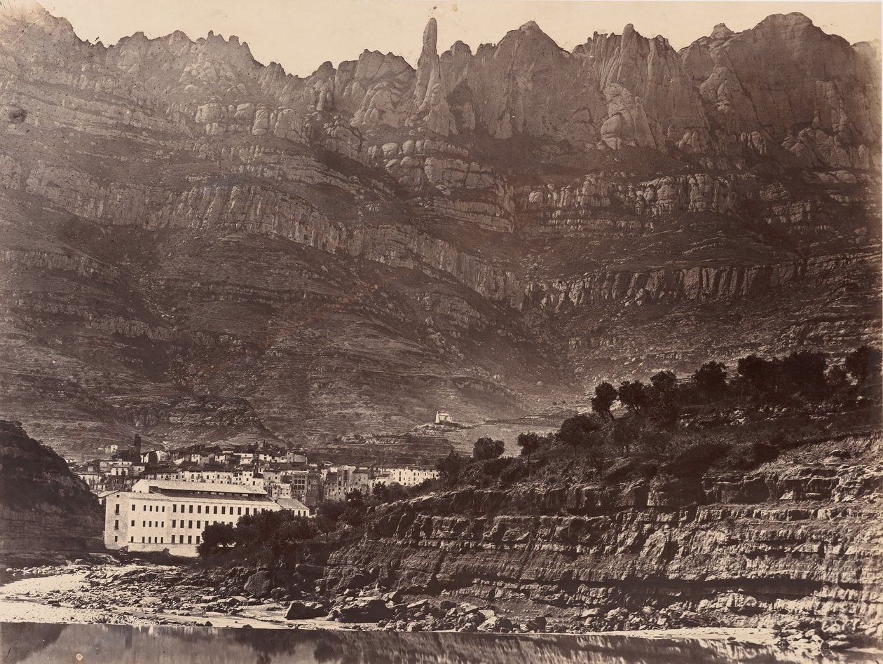 Monserrat, Widok ogólny góry z Monistrol, 1860. autorstwa Charles Clifford