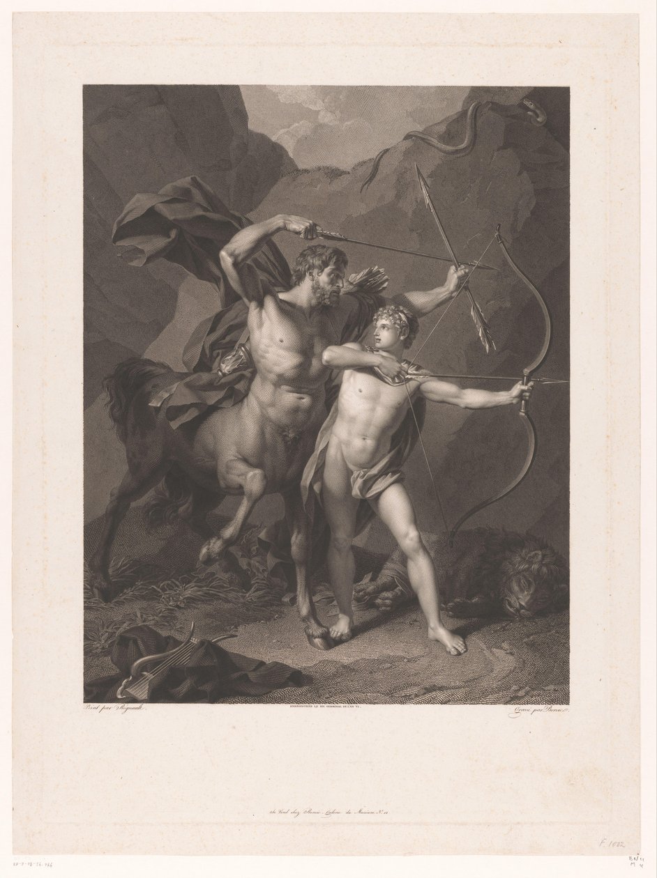 Chiron instruuje Achillesa w łucznictwie autorstwa Charles Clément Bervic