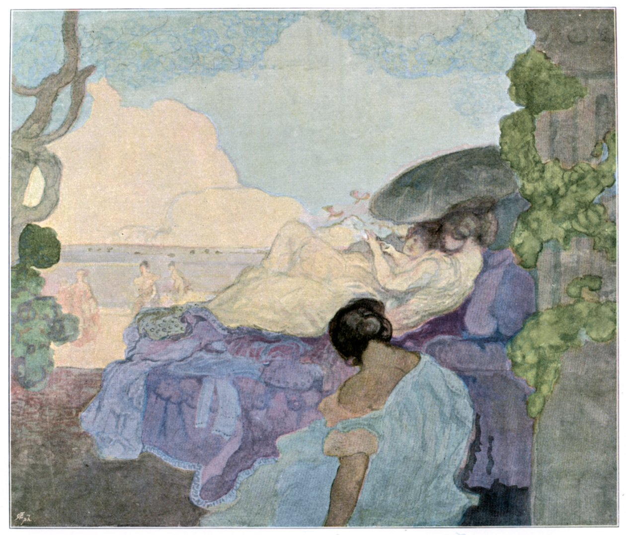 Kobiety odpoczywające nad morzem, 1898. autorstwa Charles Edward Conder