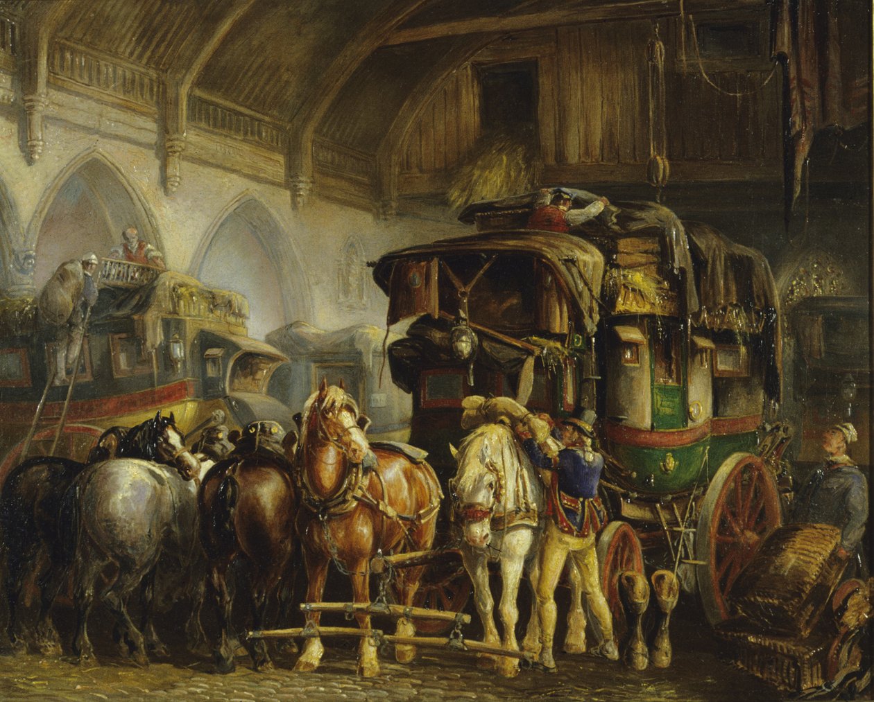 A Paris Diligence (olej na płótnie) (dla par patrz 266152) autorstwa Charles Cooper Henderson