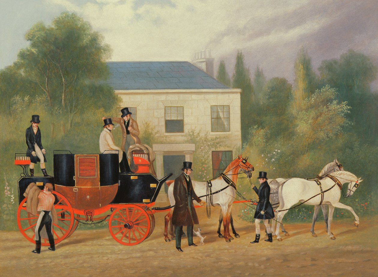 Dyliżans przygotowujący się do odjazdu autorstwa Charles Cooper Henderson