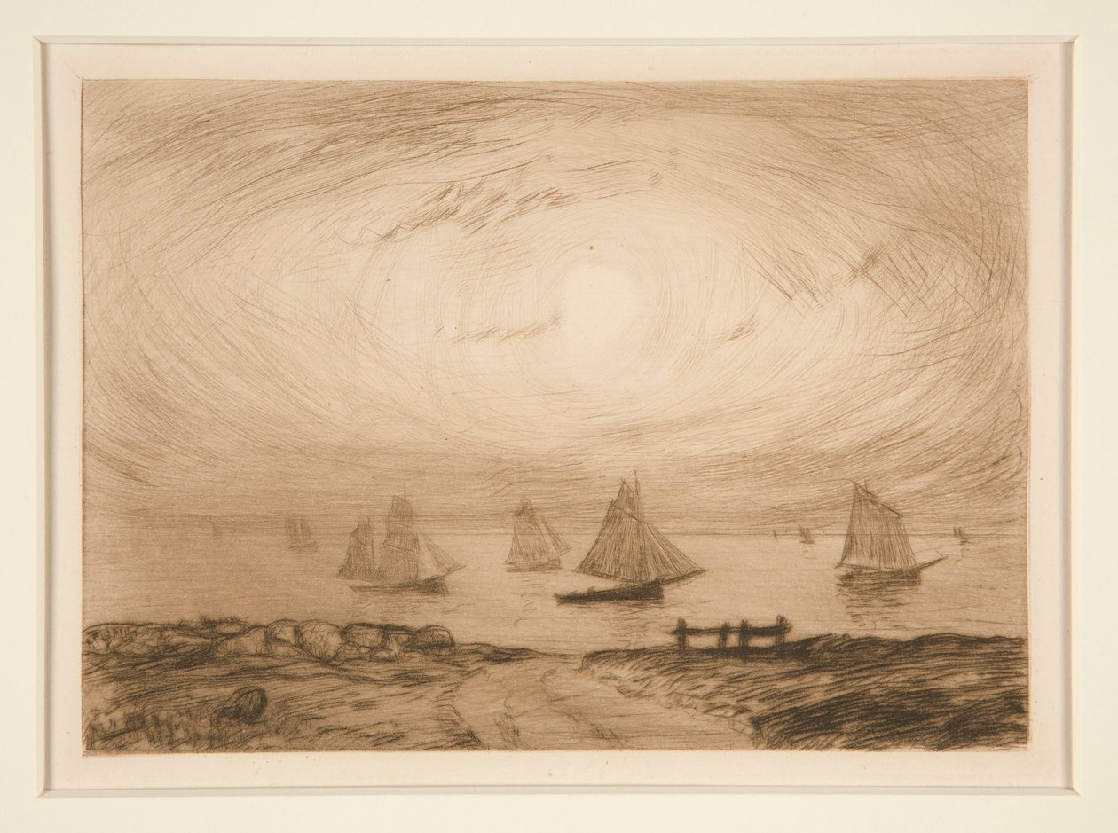 Barques au clair de lune (Łodzie w świetle księżyca) autorstwa Charles Cottet