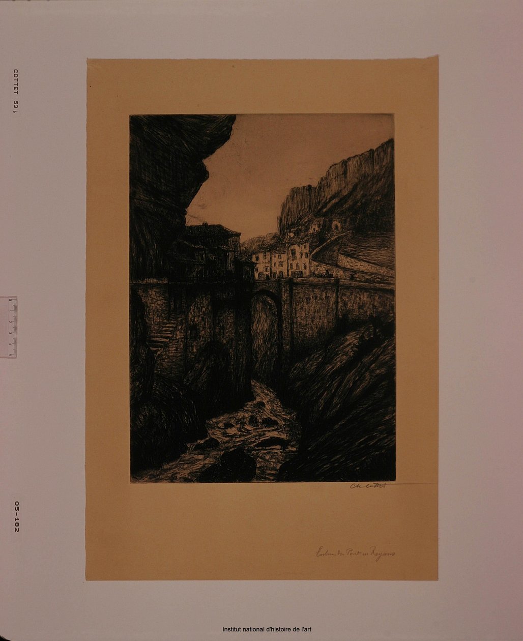 Wjazd do Pont-en-Royans (próba b) autorstwa Charles Cottet