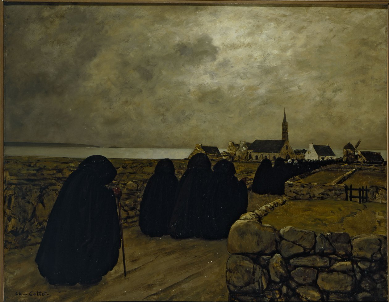 Cicha msza zimą (Bretania) autorstwa Charles Cottet
