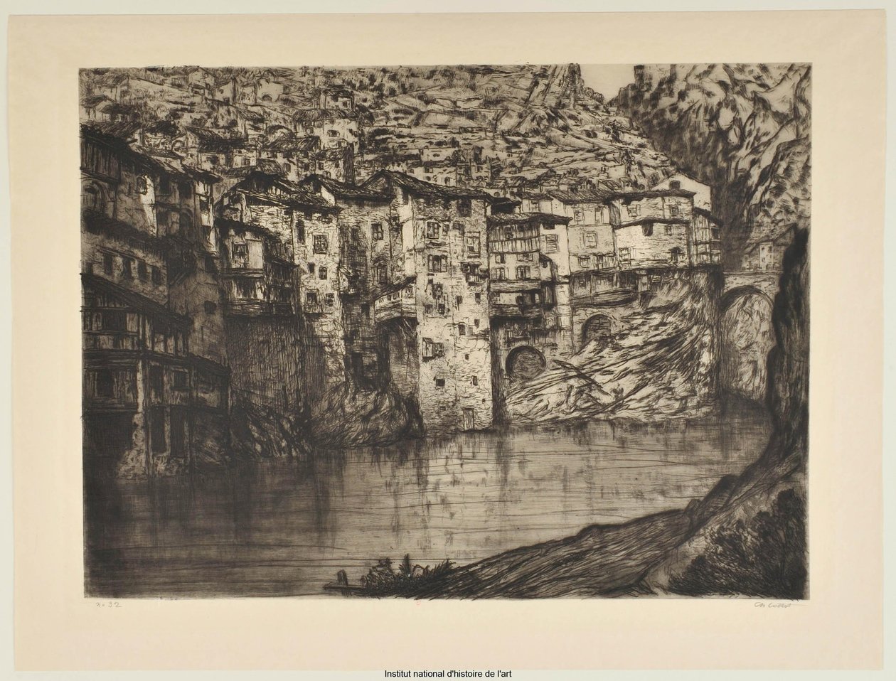 Pont-en-Royans (duża deska) (próba a) autorstwa Charles Cottet