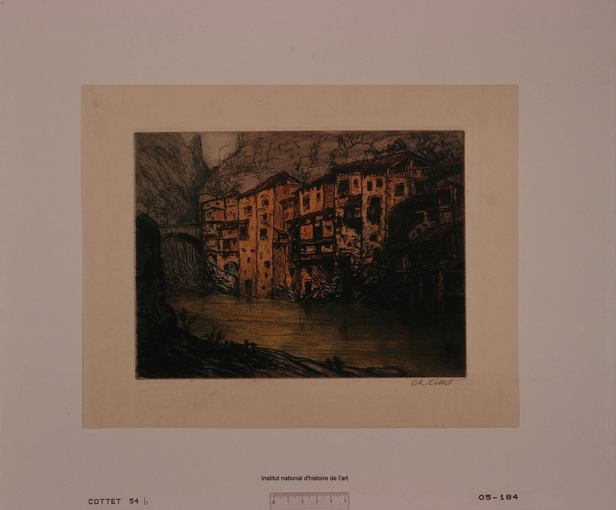 Pont-en-Royans (mała płyta) (odbitka próbna b) autorstwa Charles Cottet