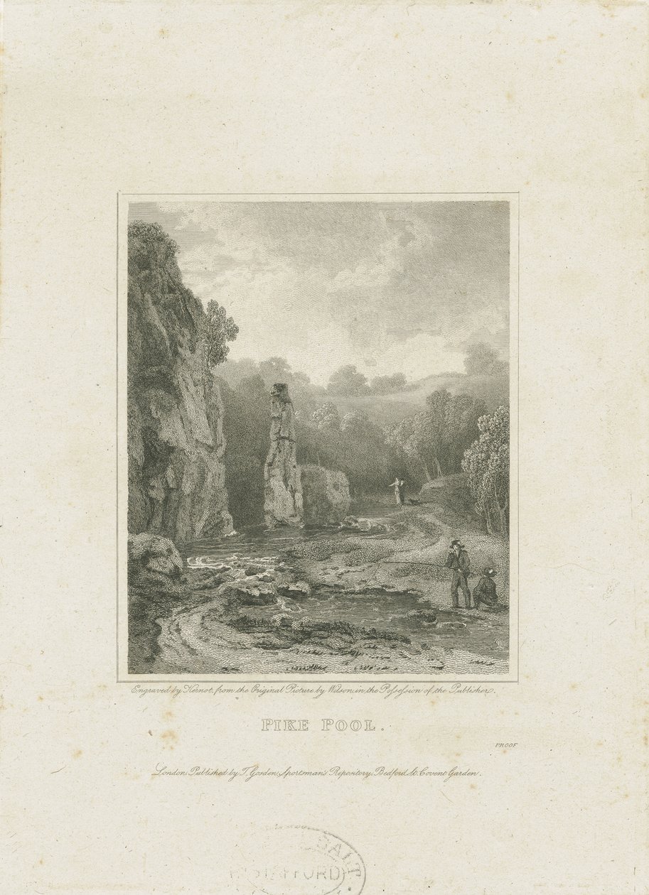 Dovedale - [Charles] Cotton Fishing House: grawerowanie i [?XIX wiek] (druk) autorstwa Charles Cotton