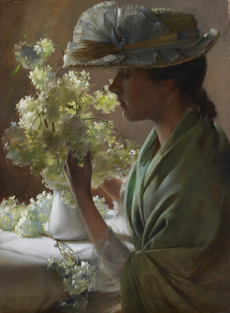 Dama z Bukietem (Śnieżki) autorstwa Charles Courtney Curran
