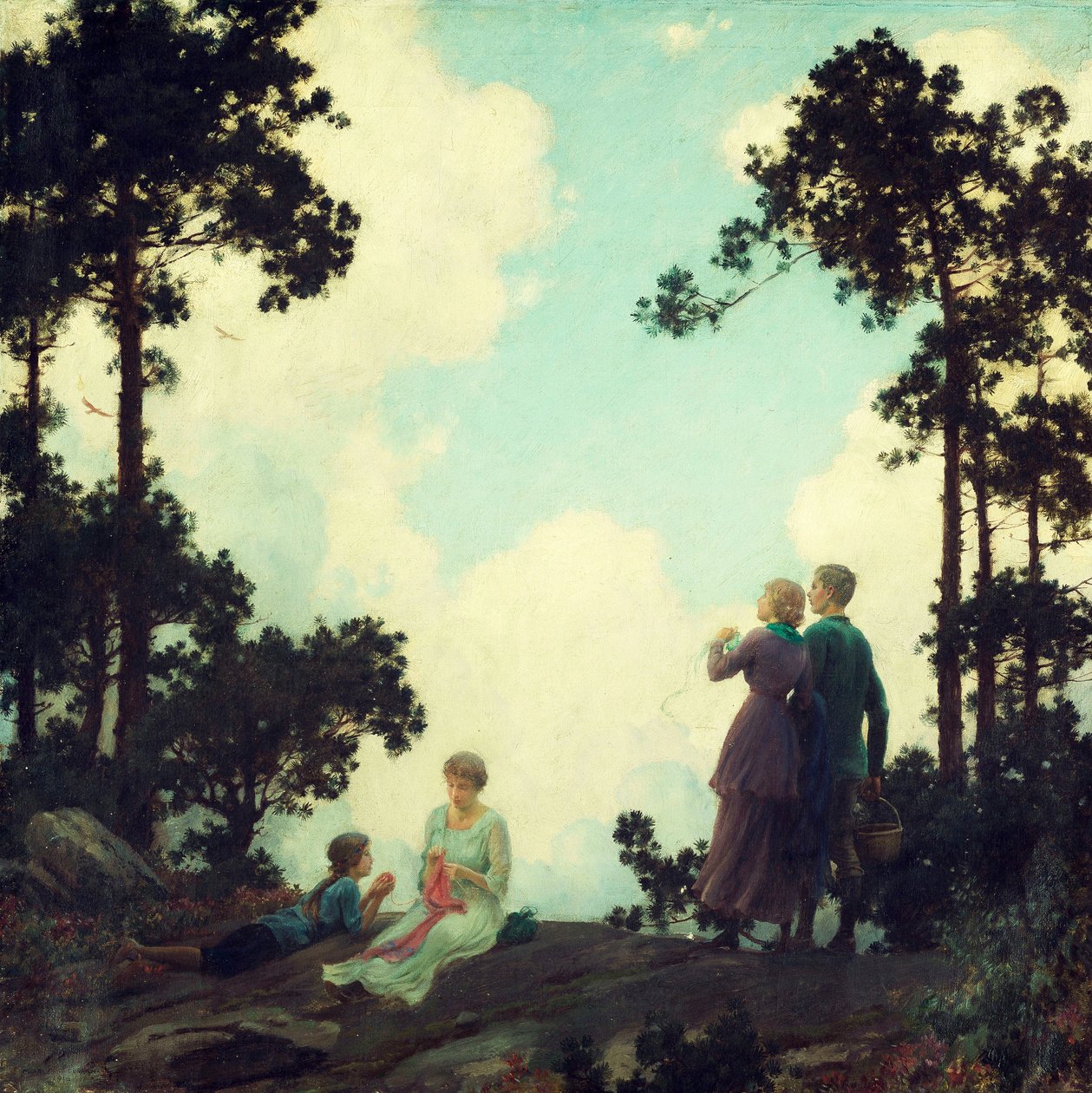 Pod sosnami autorstwa Charles Courtney Curran