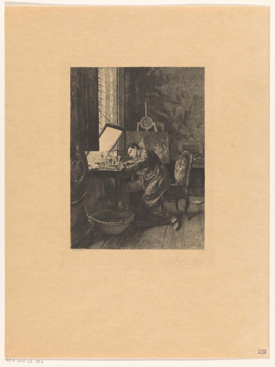 Etcher w pracy autorstwa Charles Courtry (signed by artist)