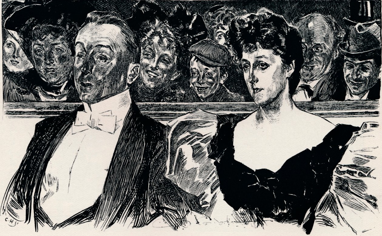 W Teatrze, c.1876-1898, 1898 autorstwa Charles Dana Gibson