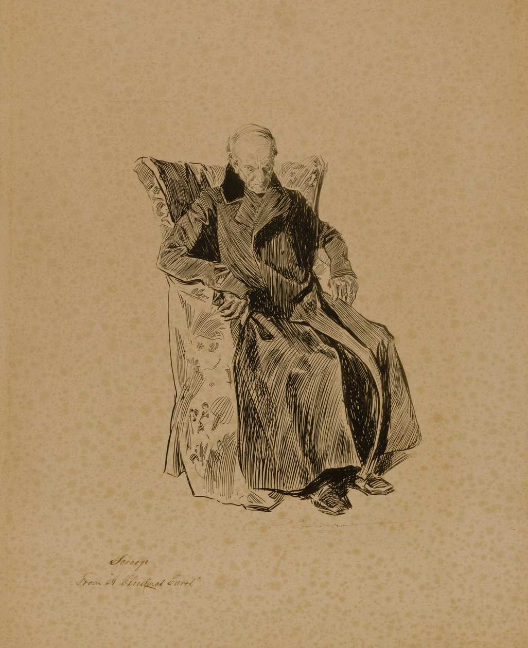 Scrooge, z "Opowieści wigilijnej" autorstwa Charles Dana Gibson
