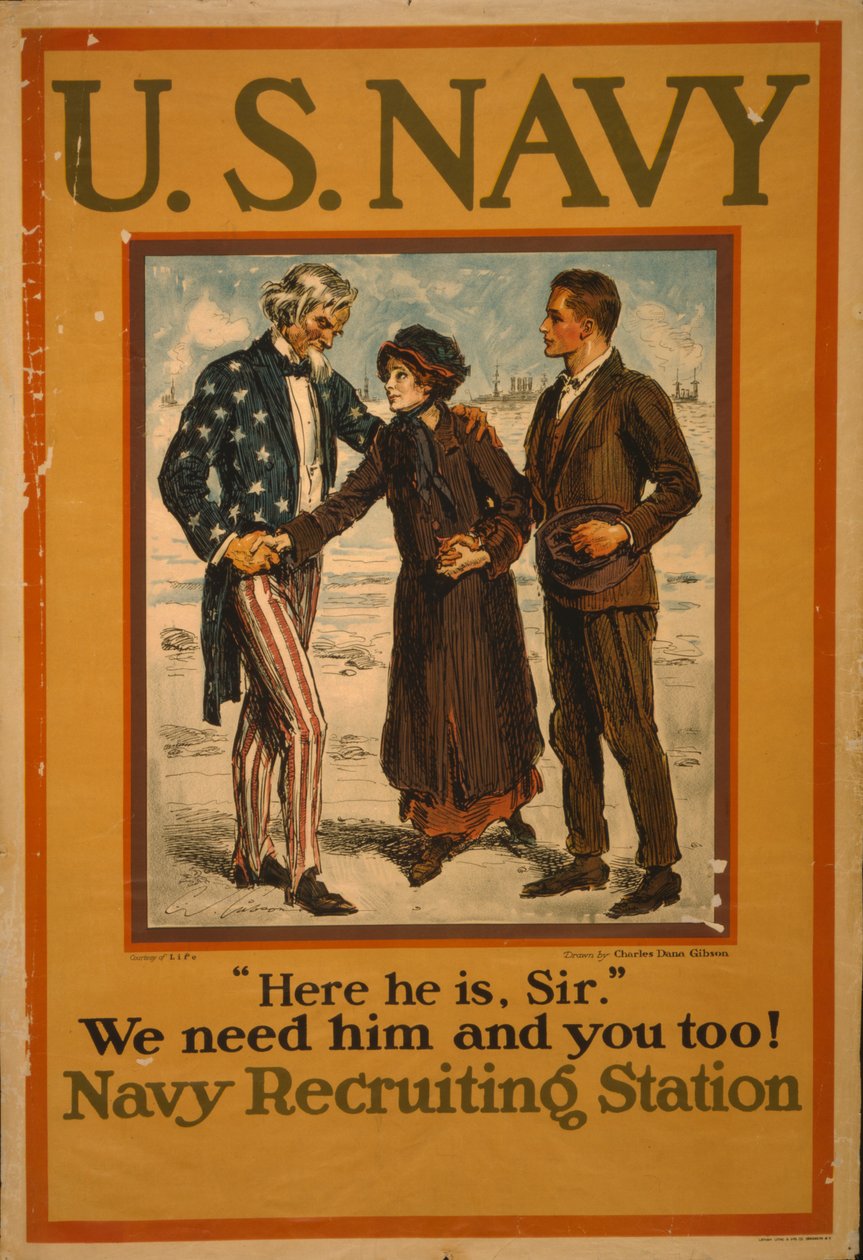 Marynarka Wojenna Stanów Zjednoczonych "Oto on, sir" Potrzebujemy go i ciebie też! autorstwa Charles Dana Gibson