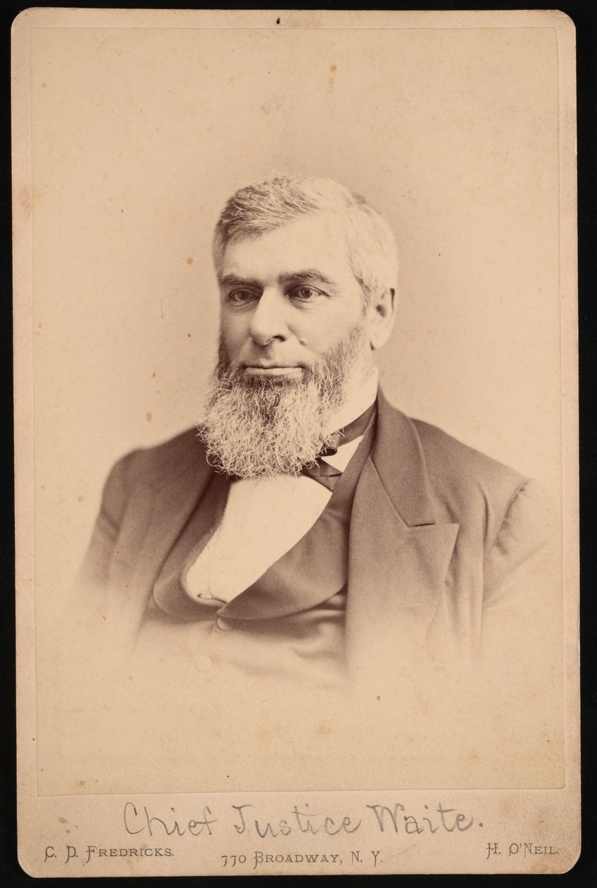 Portret Morrisona Remicka Motta Waite’a 1816-1888, przed 1888 r. autorstwa Charles De Forest Fredricks