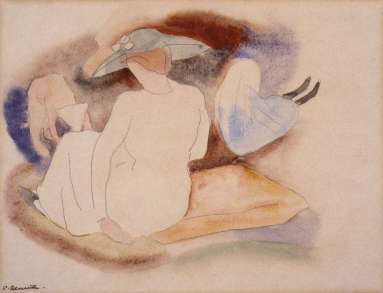 (Kobieta w kapeluszu i 2 figurki) autorstwa Charles Demuth