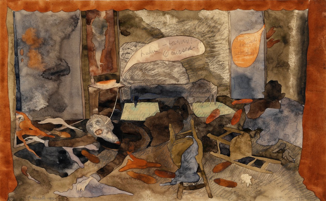 Śmierć hrabiny Gerschutz Lulu (wc na papierze) autorstwa Charles Demuth