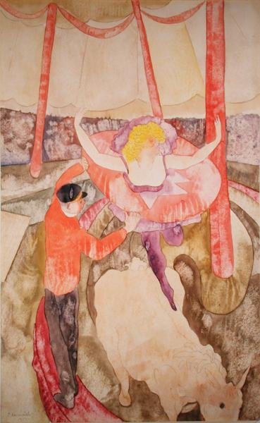 Equestrienne i asystentka autorstwa Charles Demuth
