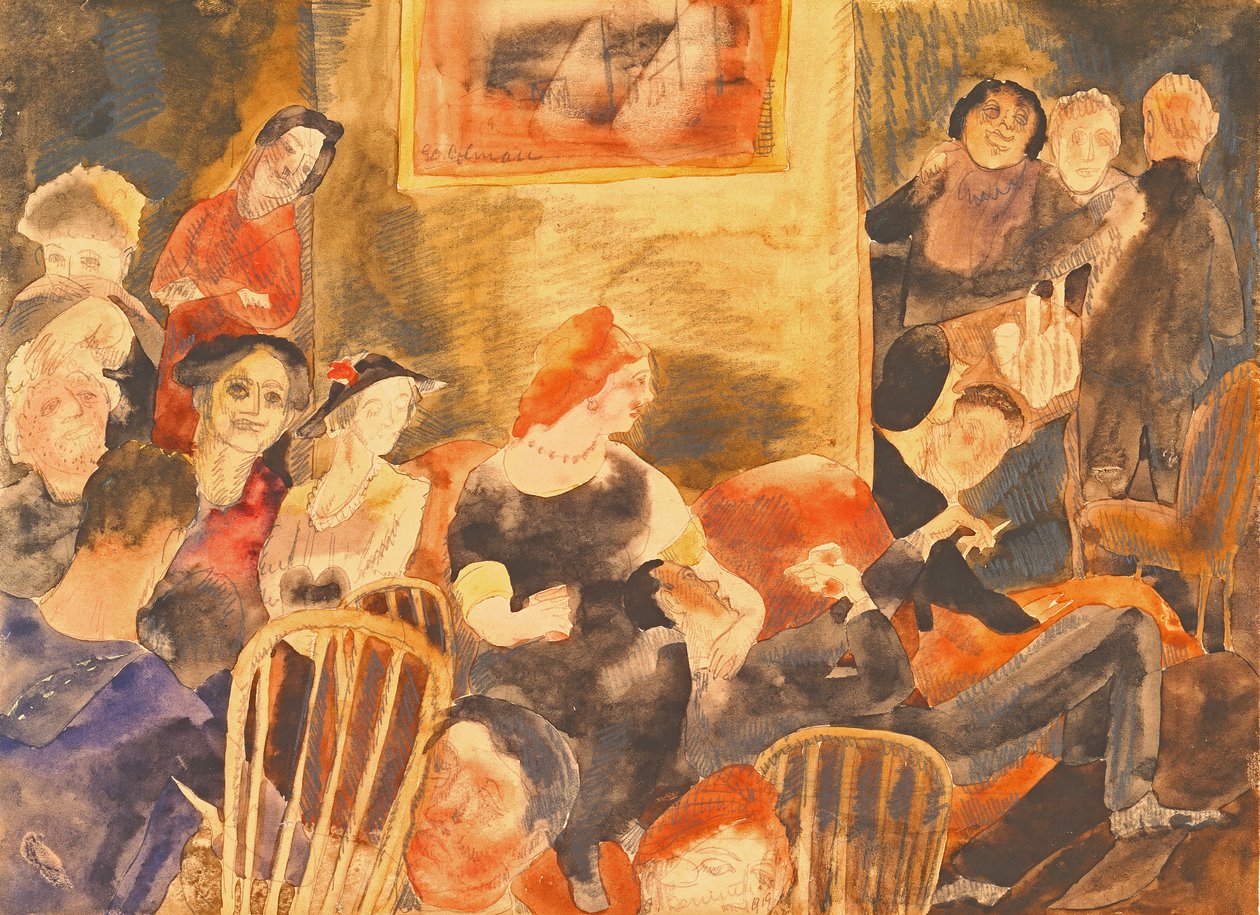 Ilustracja społeczeństwa, 1919 (toaleta i ołówek na papierze) autorstwa Charles Demuth