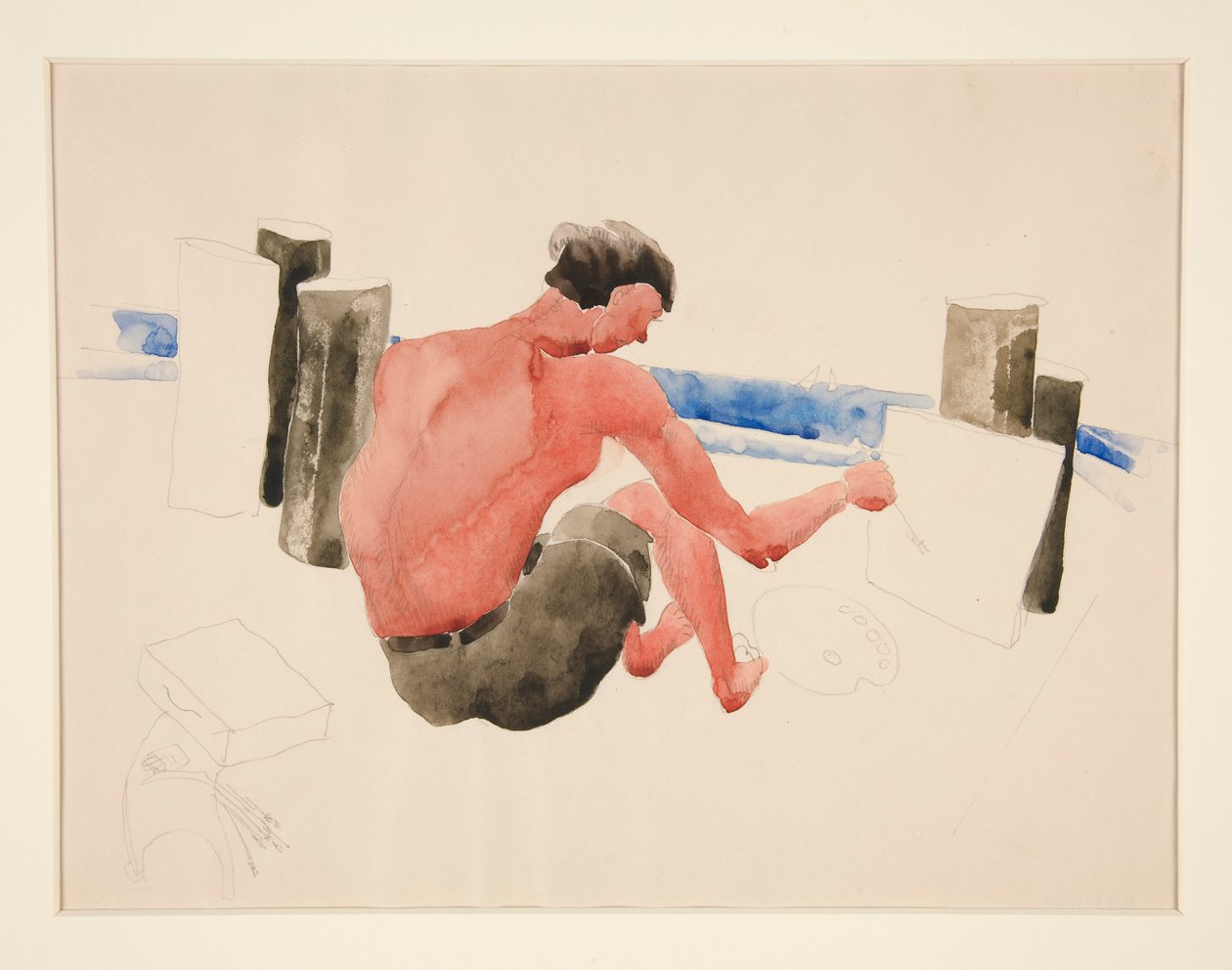 Artysta szkicowania na plaży autorstwa Charles Demuth