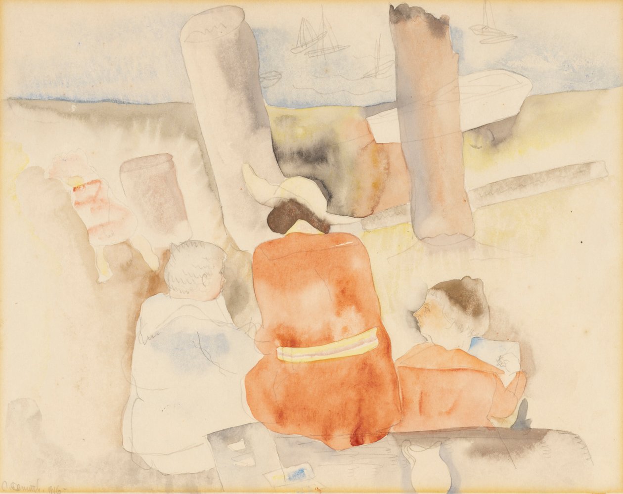 Szkicowanie trzech postaci autorstwa Charles Demuth